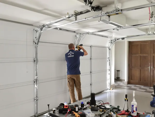 Kingston Garage Door Repair certified technician performing precision garage door repair in Kingston