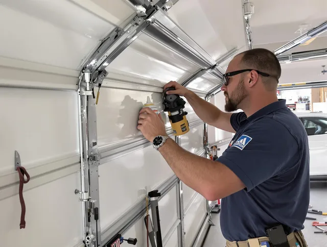 Kingston Garage Door Repair technician quieting a noisy garage door in Kingston